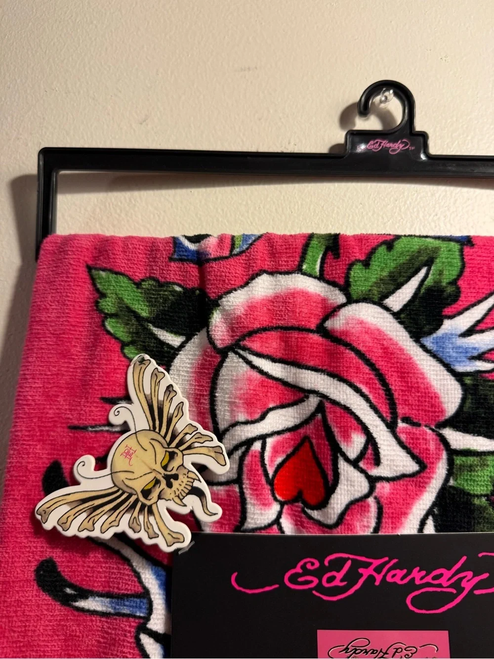 Ed Hardy Beach Towel-Skull Butterfly